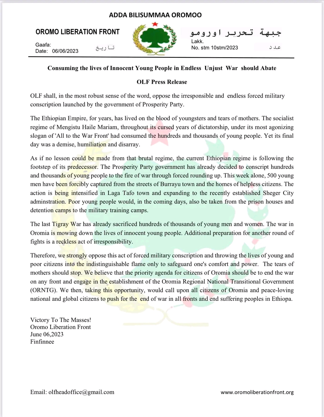 OLF press Release