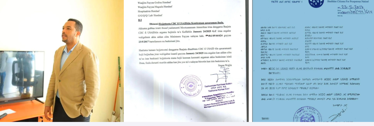 Hojjettootni CDC ykn USAID 5000 ol tahan akka kontiraatni isaanii addaan citu Ministeerri Fayyaa Itiyoophiyaa beeksise